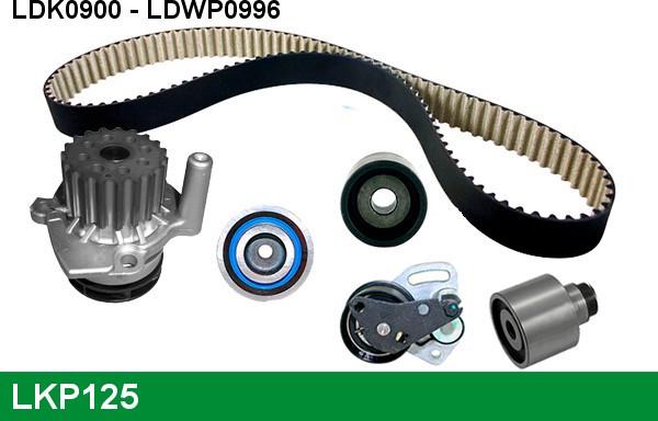 LUCAS LKP125 - Водяной насос + комплект зубчатого ремня ГРМ autospares.lv