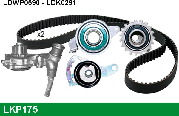 LUCAS LKP175 - Водяной насос + комплект зубчатого ремня ГРМ autospares.lv