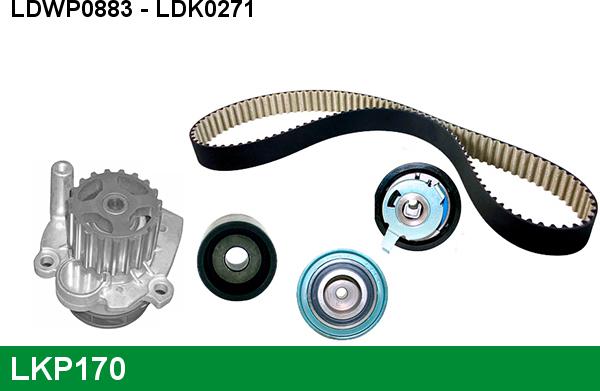 LUCAS LKP170 - Водяной насос + комплект зубчатого ремня ГРМ autospares.lv