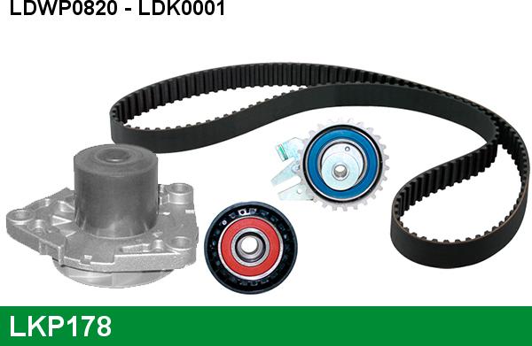 LUCAS LKP178 - Водяной насос + комплект зубчатого ремня ГРМ autospares.lv