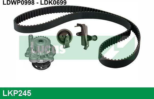 LUCAS LKP245 - Водяной насос + комплект зубчатого ремня ГРМ autospares.lv