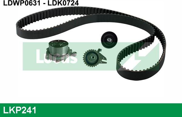 LUCAS LKP241 - Водяной насос + комплект зубчатого ремня ГРМ autospares.lv