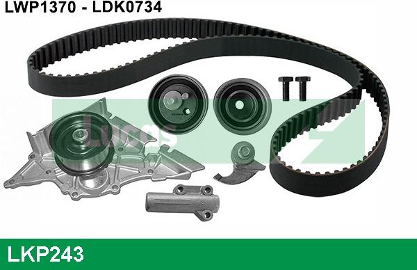 LUCAS LKP243 - Водяной насос + комплект зубчатого ремня ГРМ autospares.lv