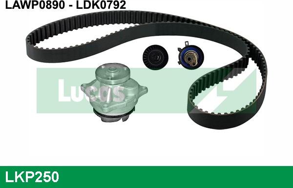 LUCAS LKP250 - Водяной насос + комплект зубчатого ремня ГРМ autospares.lv