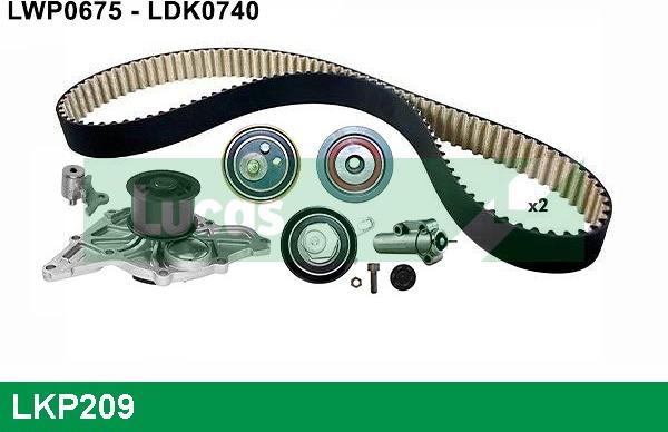 LUCAS LKP209 - Водяной насос + комплект зубчатого ремня ГРМ autospares.lv