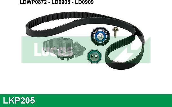 LUCAS LKP205 - Водяной насос + комплект зубчатого ремня ГРМ autospares.lv