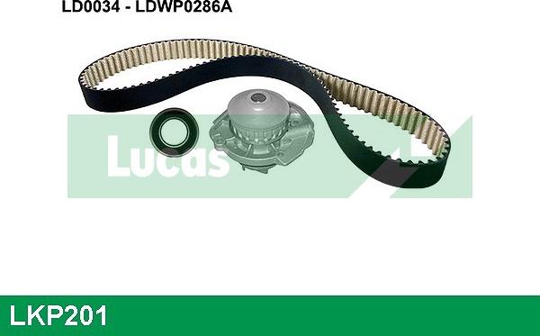 LUCAS LKP201 - Водяной насос + комплект зубчатого ремня ГРМ autospares.lv