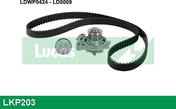 LUCAS LKP203 - Водяной насос + комплект зубчатого ремня ГРМ autospares.lv