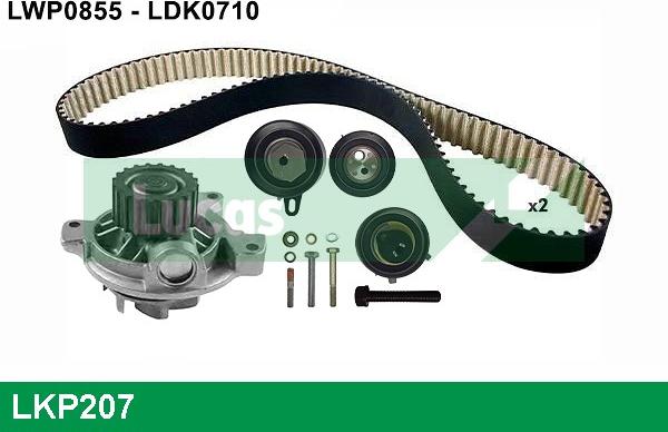 LUCAS LKP207 - Водяной насос + комплект зубчатого ремня ГРМ autospares.lv