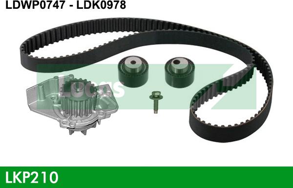 LUCAS LKP210 - Водяной насос + комплект зубчатого ремня ГРМ autospares.lv