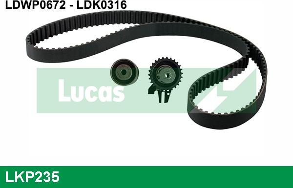 LUCAS LKP235 - Водяной насос + комплект зубчатого ремня ГРМ autospares.lv