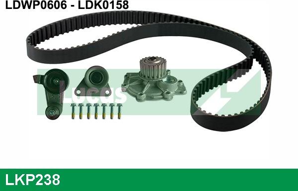 LUCAS LKP238 - Водяной насос + комплект зубчатого ремня ГРМ autospares.lv