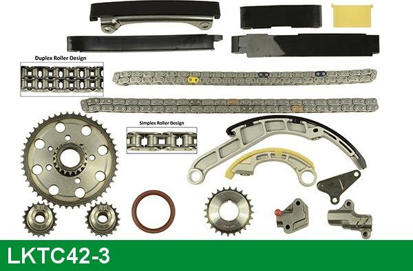 LUCAS LKTC42-3 - Комплект цепи привода распредвала autospares.lv