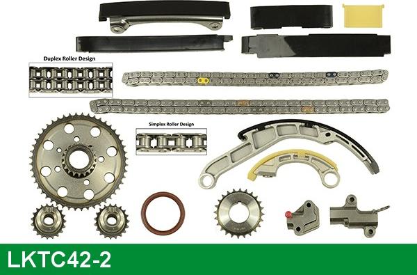 LUCAS LKTC42-2 - Комплект цепи привода распредвала autospares.lv