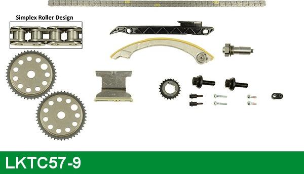 LUCAS LKTC57-9 - Комплект цепи привода распредвала autospares.lv