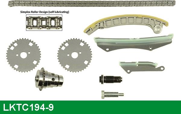 LUCAS LKTC194-9 - Комплект цепи привода распредвала autospares.lv