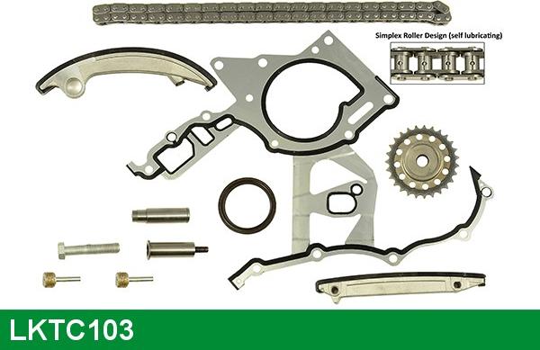 LUCAS LKTC103 - Комплект цепи привода распредвала autospares.lv