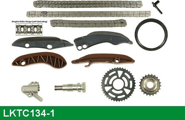 LUCAS LKTC134-1 - Комплект цепи привода распредвала autospares.lv