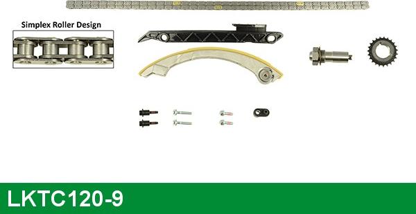 LUCAS LKTC120-9 - Комплект цепи привода распредвала autospares.lv