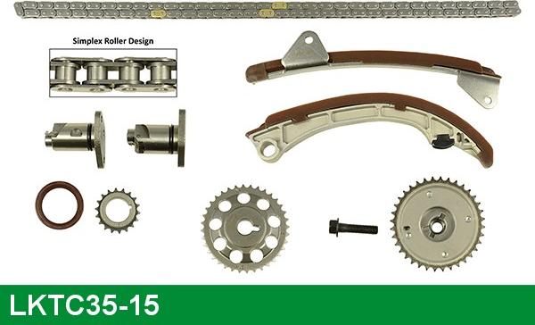 LUCAS LKTC35-15 - Комплект цепи привода распредвала autospares.lv