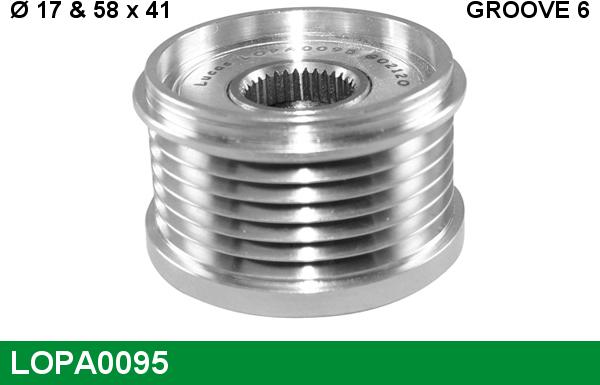 LUCAS LOPA0095 - Шкив генератора, муфта autospares.lv