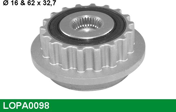 LUCAS LOPA0098 - Шкив генератора, муфта autospares.lv