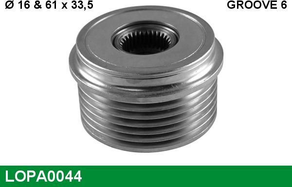 LUCAS LOPA0044 - Шкив генератора, муфта autospares.lv