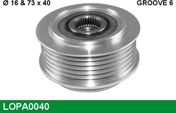 LUCAS LOPA0040 - Шкив генератора, муфта autospares.lv