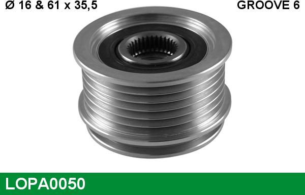 LUCAS LOPA0050 - Шкив генератора, муфта autospares.lv