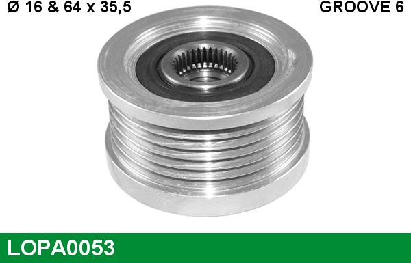 LUCAS LOPA0053 - Шкив генератора, муфта autospares.lv