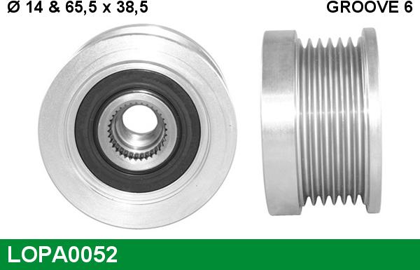 LUCAS LOPA0052 - Шкив генератора, муфта autospares.lv