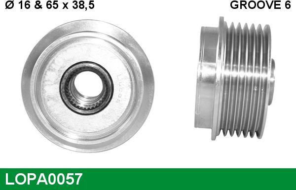 LUCAS LOPA0057 - Шкив генератора, муфта autospares.lv