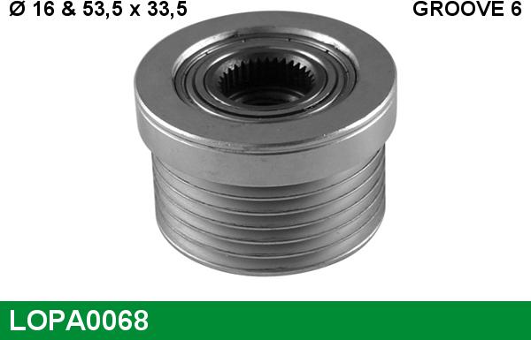 LUCAS LOPA0068 - Шкив генератора, муфта autospares.lv