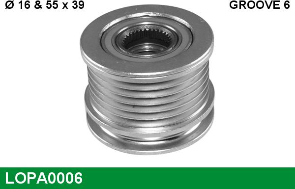 LUCAS LOPA0006 - Шкив генератора, муфта autospares.lv