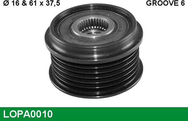 LUCAS LOPA0010 - Шкив генератора, муфта autospares.lv