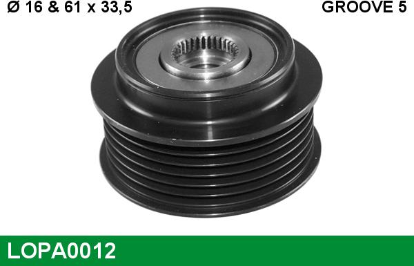 LUCAS LOPA0012 - Шкив генератора, муфта autospares.lv