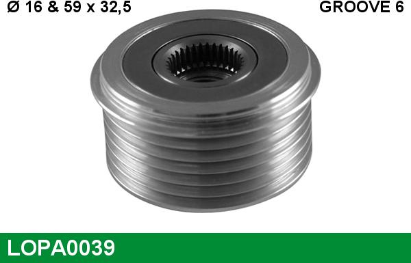 LUCAS LOPA0039 - Шкив генератора, муфта autospares.lv