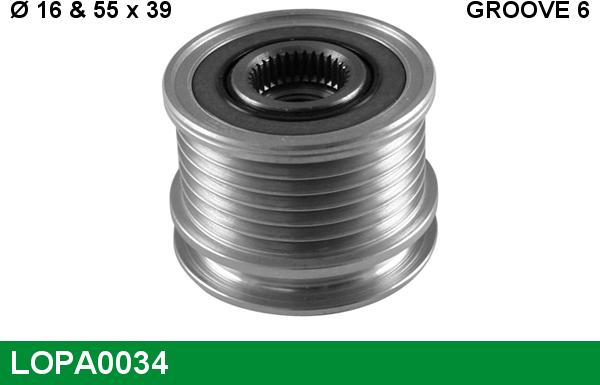 LUCAS LOPA0034 - Шкив генератора, муфта autospares.lv