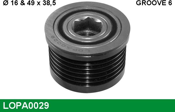 LUCAS LOPA0029 - Шкив генератора, муфта autospares.lv