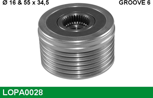 LUCAS LOPA0028 - Шкив генератора, муфта autospares.lv