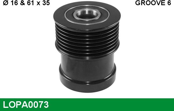 LUCAS LOPA0073 - Шкив генератора, муфта autospares.lv