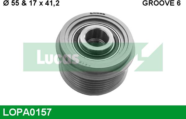 LUCAS LOPA0157 - Шкив генератора, муфта autospares.lv