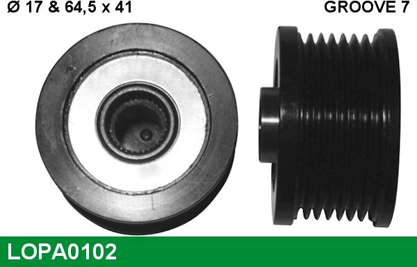 LUCAS LOPA0102 - Шкив генератора, муфта autospares.lv