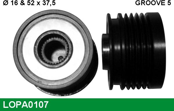 LUCAS LOPA0107 - Шкив генератора, муфта autospares.lv