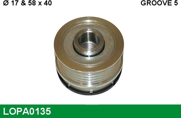 LUCAS LOPA0135 - Шкив генератора, муфта autospares.lv