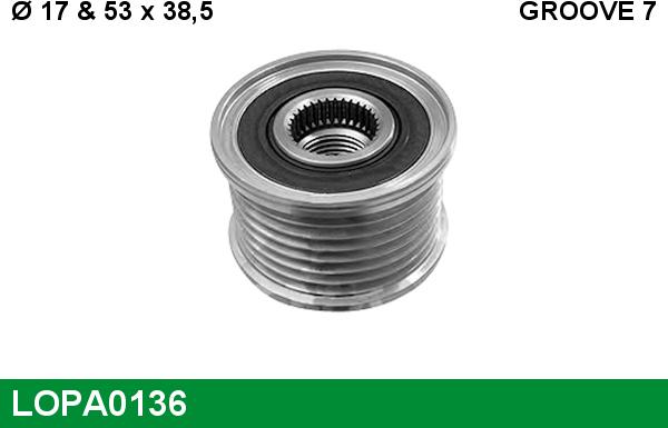 LUCAS LOPA0136 - Шкив генератора, муфта autospares.lv