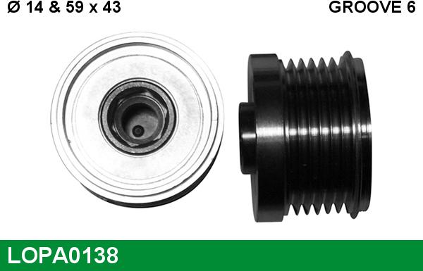 LUCAS LOPA0138 - Шкив генератора, муфта autospares.lv