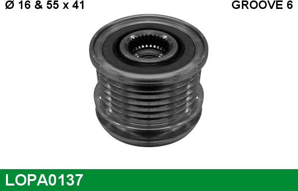 LUCAS LOPA0137 - Шкив генератора, муфта autospares.lv