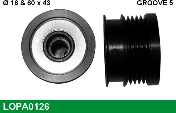 LUCAS LOPA0126 - Шкив генератора, муфта autospares.lv