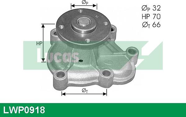 LUCAS LWP0918 - Водяной насос autospares.lv